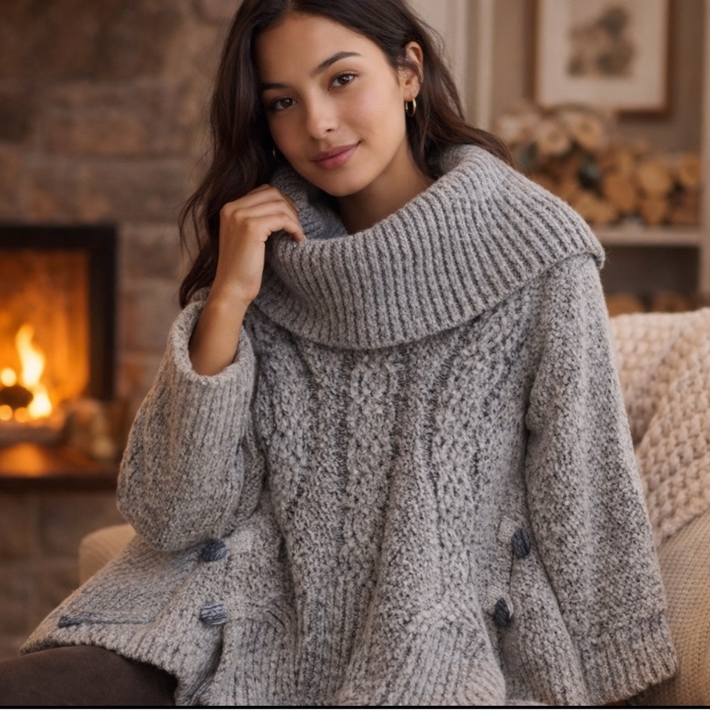 Anthropology Angel of the North Chunky Knit Sweater Sm.